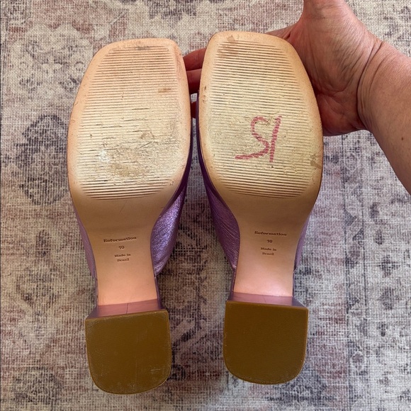 Reformation Mia Platform Sandal Pink Pearl Size 10 - Picture 4 of 15